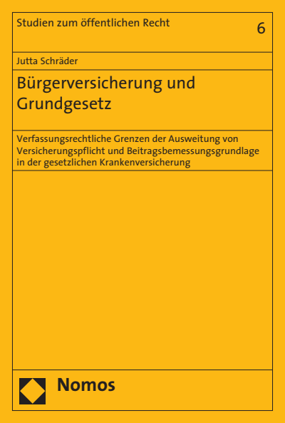 Cover of book: Bürgerversicherung und Grundgesetz