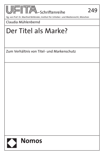 Cover of book: Der Titel als Marke?