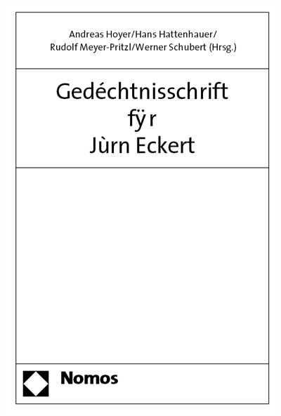 Cover des Buchs: Gedächtnisschrift für Jörn Eckert
