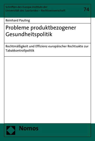Cover of book: Probleme produktbezogener Gesundheitspolitik