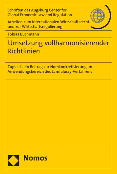 Cover of book: Umsetzung vollharmonisierender Richtlinien