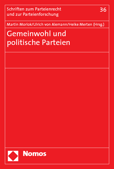 Cover des Buchs: Gemeinwohl und politische Parteien