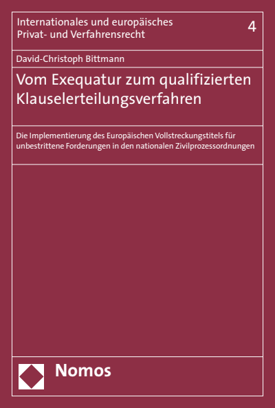 Cover des Buchs: Vom Exequatur zum qualifizierten Klauselerteilungsverfahren