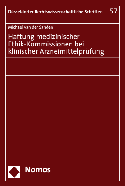 Cover des Buchs: Haftung medizinischer Ethik-Kommissionen bei klinischer Arzneimittelprüfung