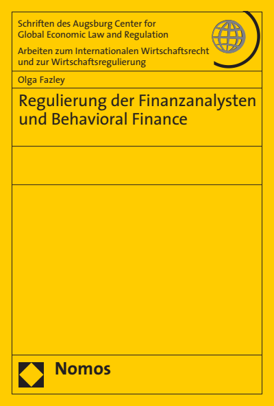 Cover of book: Regulierung der Finanzanalysten und Behavioral Finance