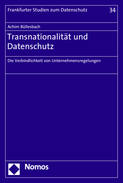 Cover of book: Transnationalität und Datenschutz