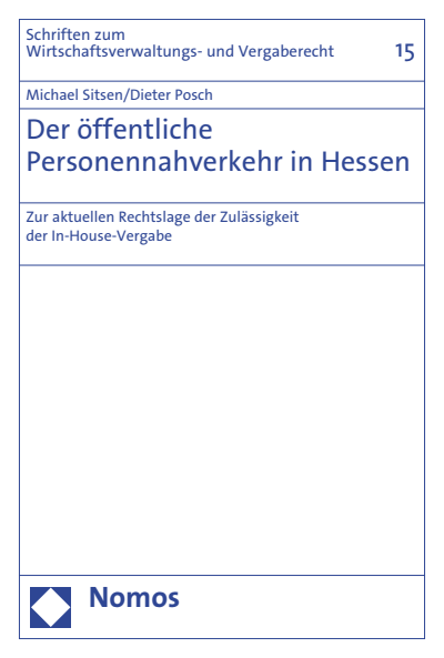 Cover of book: Der öffentliche Personennahverkehr in Hessen