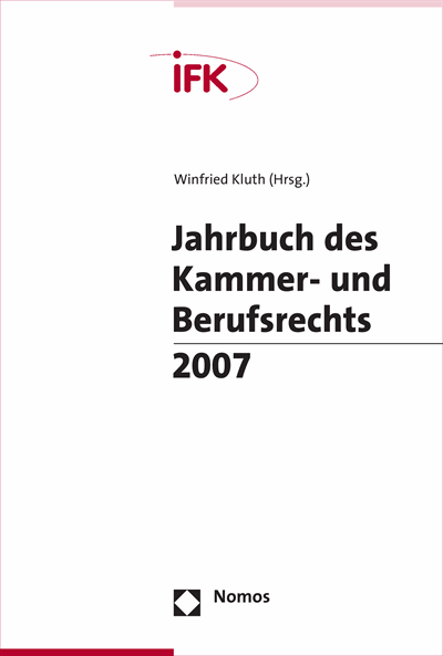 Cover of book: Jahrbuch des Kammer- und Berufsrechts 2007