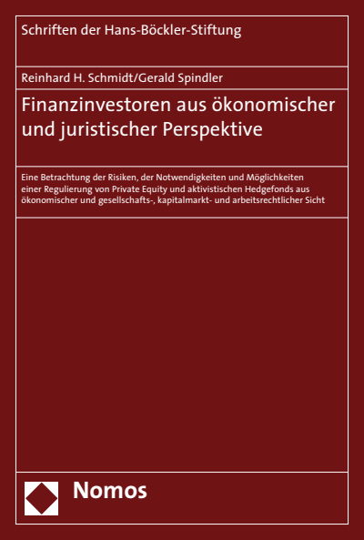 Cover of book: Finanzinvestoren aus ökonomischer und juristischer Perspektive