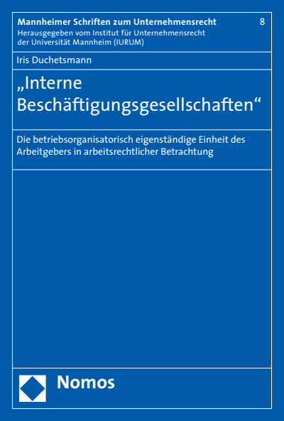 Cover of book: "Interne Beschäftigungsgesellschaften"