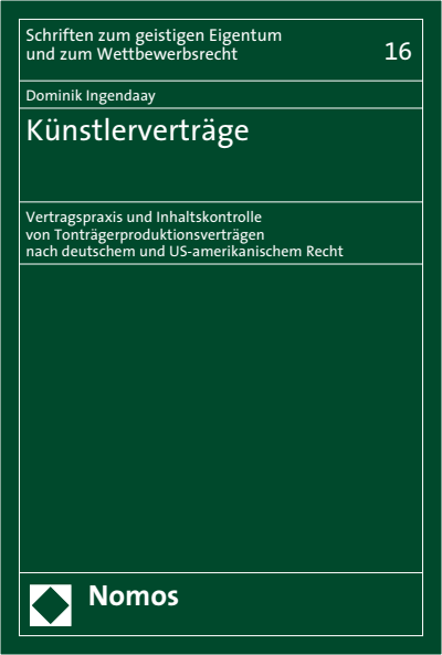Cover of book: Künstlerverträge
