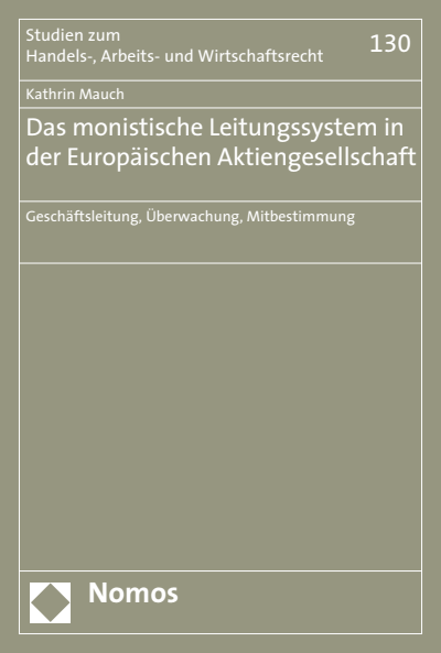 Cover of book: Das monistische Leitungssystem in der Europäischen Aktiengesellschaft
