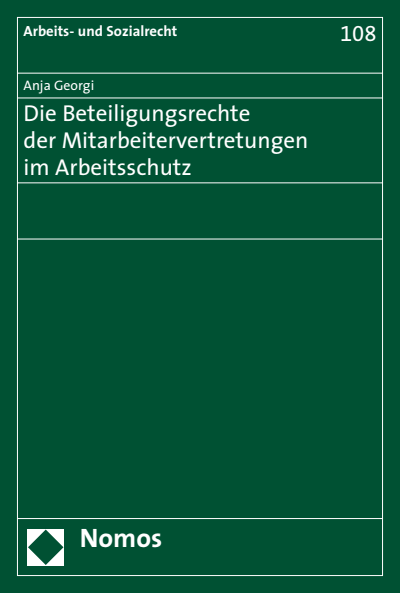 Cover des Buchs: Die Beteiligungsrechte der Mitarbeitervertretungen im Arbeitsschutz
