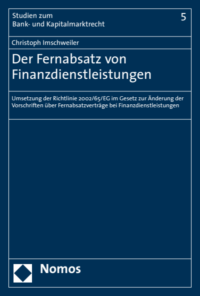 Cover des Buchs: Der Fernabsatz von Finanzdienstleistungen