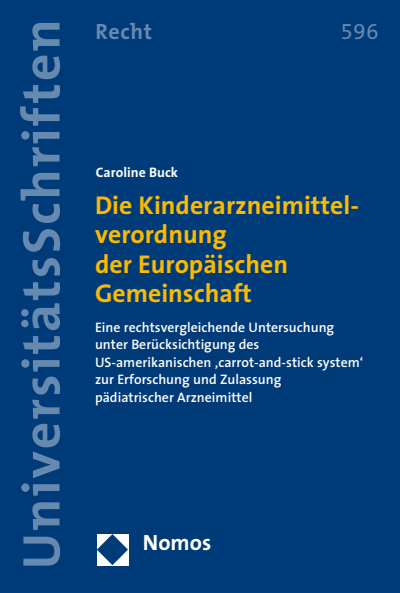 Cover des Buchs: Die Kinderarzneimittelverordnung der Europäischen Gemeinschaft