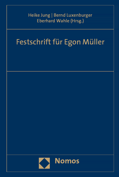 Cover des Buchs: Festschrift für Egon Müller