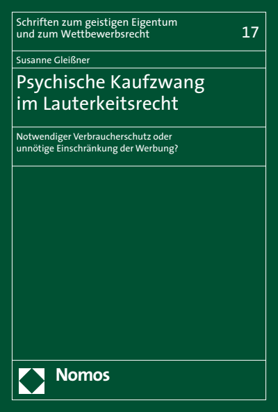 Cover of book: Psychischer Kaufzwang im Lauterkeitsrecht