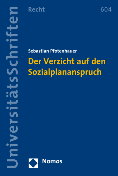 Cover des Buchs: Der Verzicht auf den Sozialplananspruch