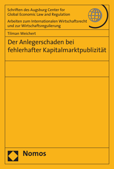 Cover of book: Der Anlegerschaden bei fehlerhafter Kapitalmarktpublizität