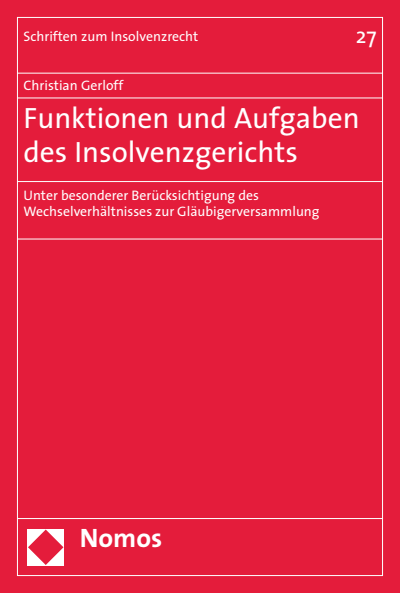 Cover of book: Funktionen und Aufgaben des Insolvenzgerichts