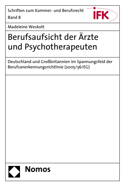 Cover of book: Berufsaufsicht der Ärzte und Psychotherapeuten
