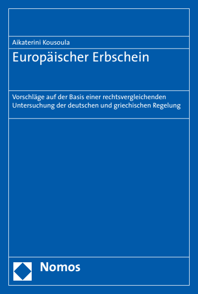 Cover of book: Europäischer Erbschein