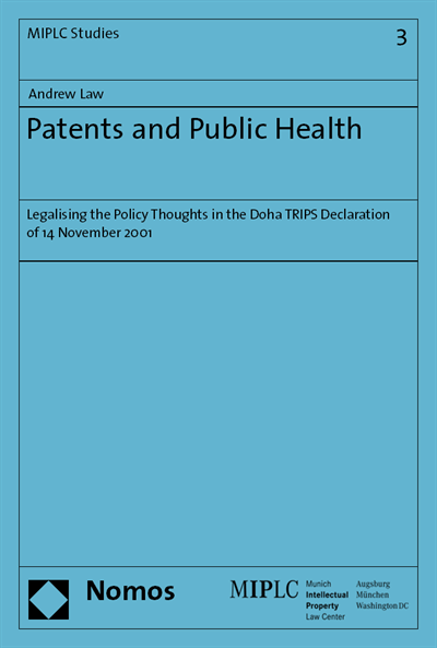 Cover des Buchs: Patents and Public Health
