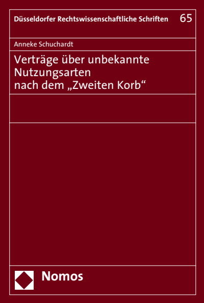 Cover des Buchs: Verträge über unbekannte Nutzungsarten nach dem "Zweiten Korb"