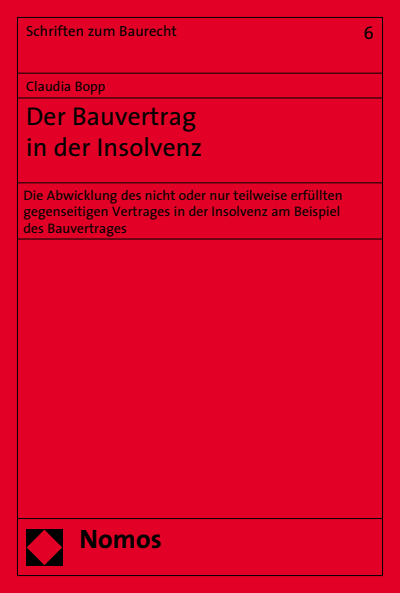 Cover des Buchs: Der Bauvertrag in der Insolvenz