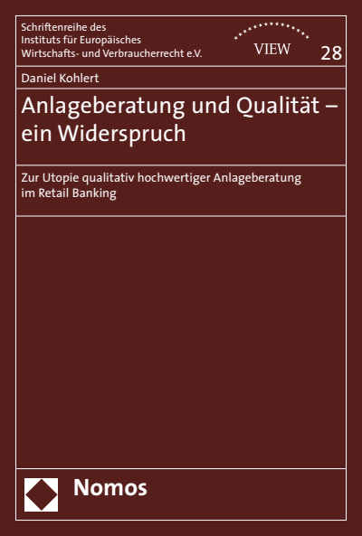 Cover des Buchs: Anlageberatung und Qualität - ein Widerspruch?