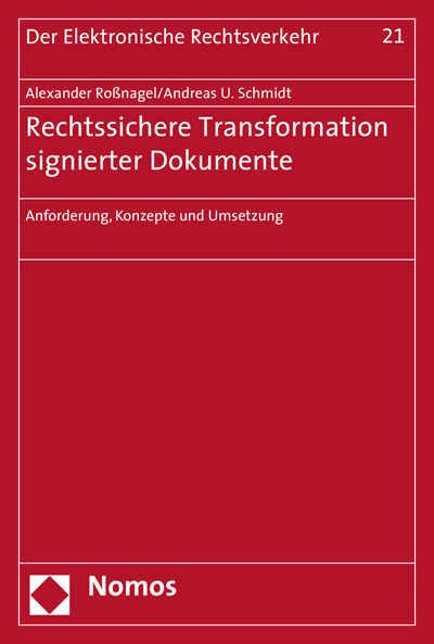 Cover des Buchs: Rechtssichere Transformation signierter Dokumente