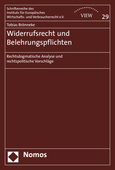 Cover des Buchs: Widerrufsrecht und Belehrungspflichten