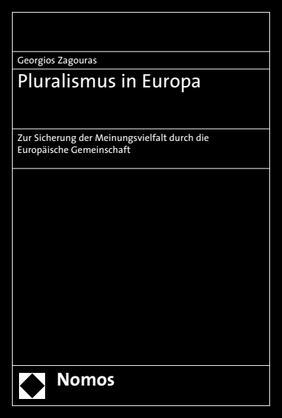 Cover of book: Pluralismus in Europa