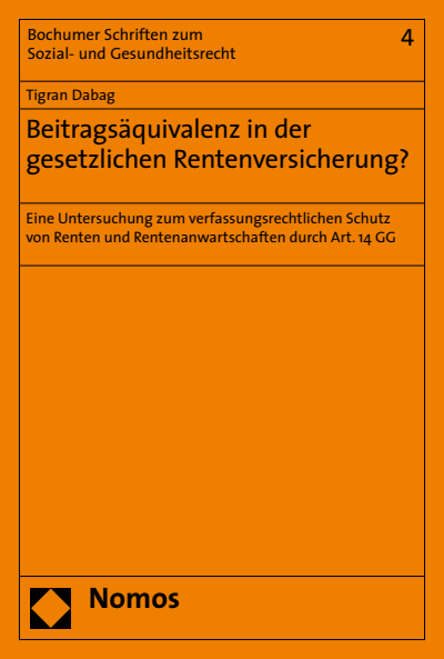 Cover des Buchs: Beitragsäquivalenz in der gesetzlichen Rentenversicherung?