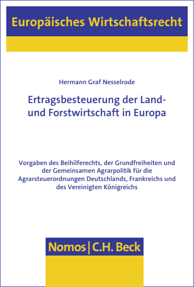 Cover of book: Ertragsbesteuerung der Land- und Forstwirtschaft in Europa
