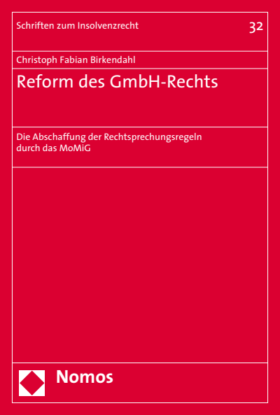 Cover of book: Reform des GmbH-Rechts