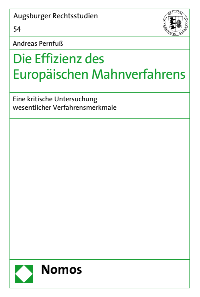Cover of book: Die Effizienz des Europäischen Mahnverfahrens