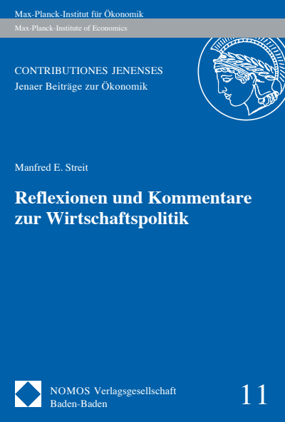 Cover des Buchs: Reflexionen und Kommentare zur Wirtschaftspolitik