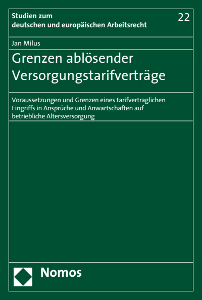 Cover des Buchs: Grenzen ablösender Versorgungstarifverträge