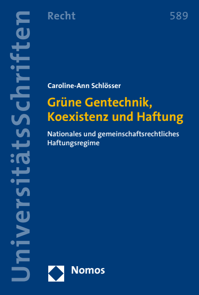 Cover des Buchs: Grüne Gentechnik, Koexistenz und Haftung