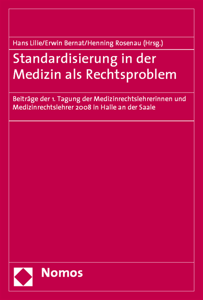 Cover of book: Standardisierung in der Medizin als Rechtsproblem