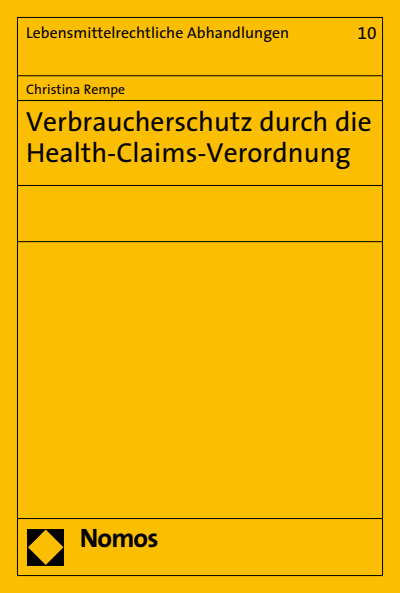 Cover des Buchs: Verbraucherschutz durch die Health-Claims-Verordnung