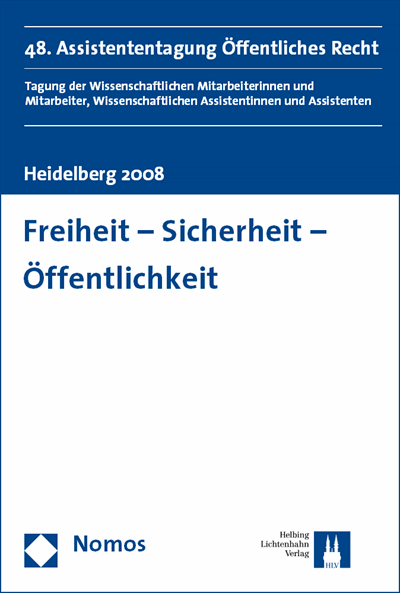 Cover des Buchs: Freiheit - Sicherheit - Öffentlichkeit