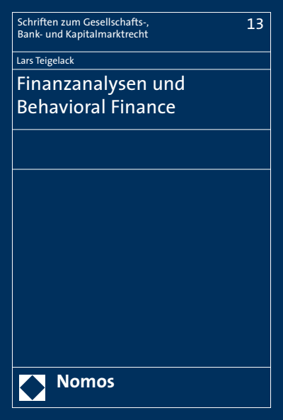 Cover of book: Finanzanalysen und Behavioral Finance