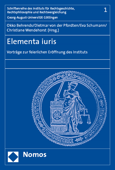 Cover of book: Elementa iuris