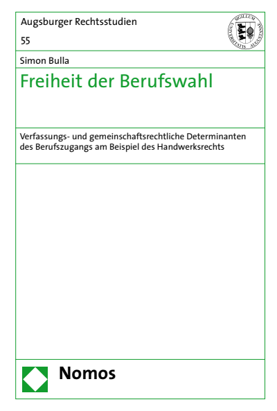 Cover of book: Freiheit der Berufswahl