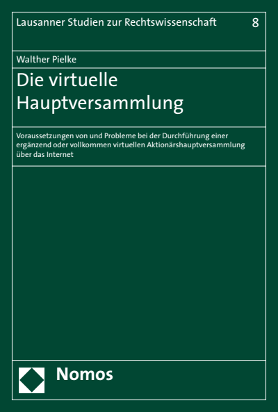 Cover des Buchs: Die virtuelle Hauptversammlung
