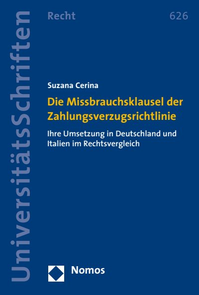 Cover des Buchs: Die Missbrauchsklausel der Zahlungsverzugsrichtlinie