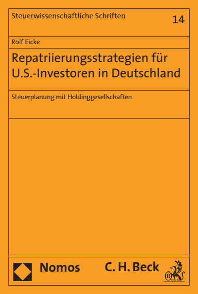 Cover of book: Repatriierungsstrategien für U.S.-Investoren in Deutschland