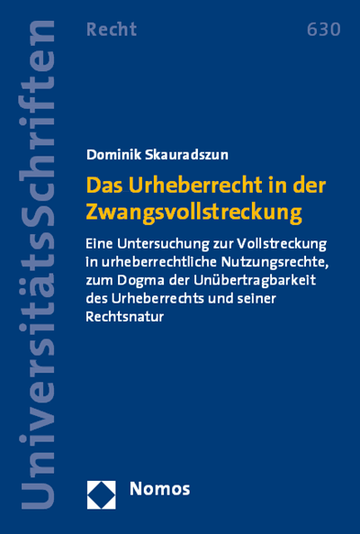 Cover des Buchs: Das Urheberrecht in der Zwangsvollstreckung